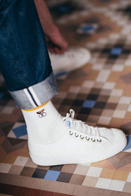 Chaussettes coton Erstwhile Amateur - Blue Mustard