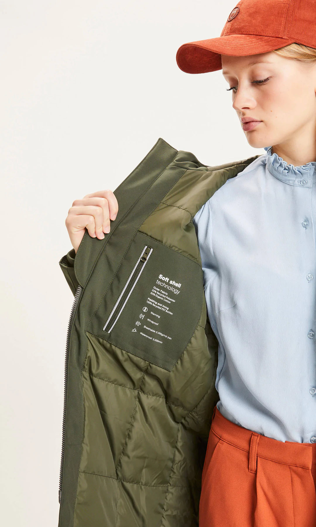 Parka Femme Knowledge Cotton Apparel - Soft Shell Kaki