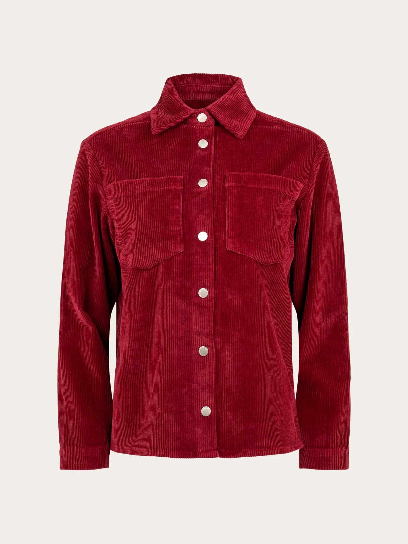 Surchemise rouge Knowledge Cotton Apparel - 8-wales corduroy overshirt rhubarb