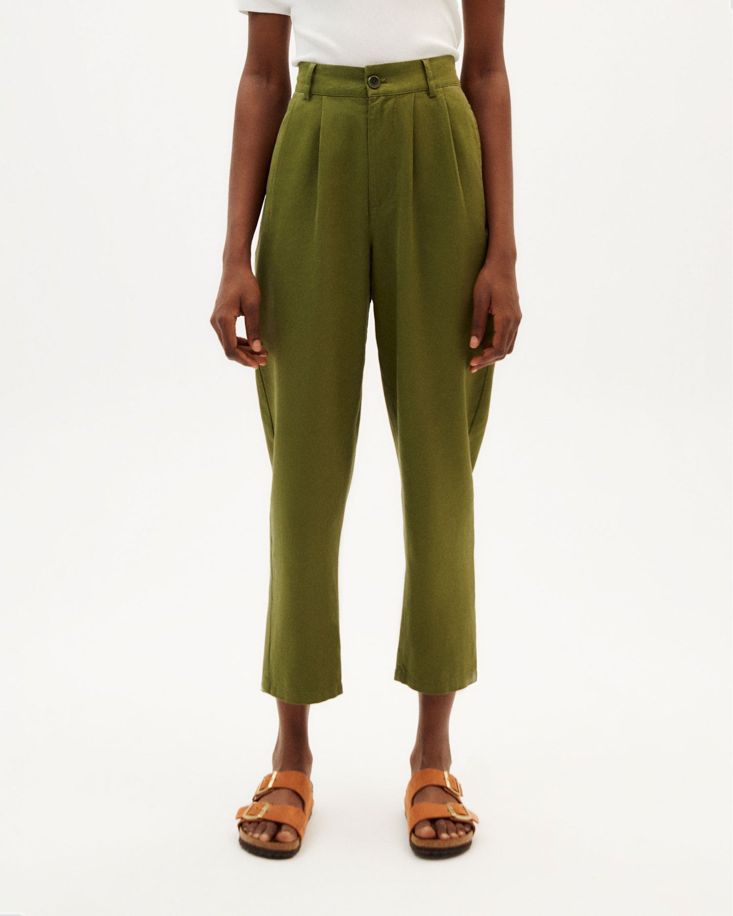 Pantalon Rina Vert - chanvre et coton - Thinking Mu